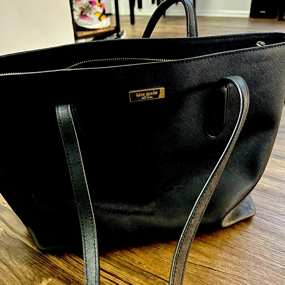Black large Kate Spade leather bag.